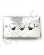 Polished Chrome Dimmer Switch 3 Gang 400W
