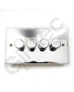 Polished Chrome Dimmer Switch 4 Gang 400W