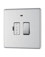 BG FBS52 Screwless Flat Plate Stainless Steel Switched 13A Fused Connection Unit with Neon