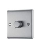 BG NBS81 Stainless Steel Single Intelligent LED 2 Way Dimmer Switch 