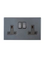 Hamilton 7G2ASS2GA-QG G2 Anthra Gray 13A double switched socket