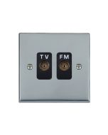 Hamilton 95TVFMB Polished Chrome TV/FM Socket Isolated