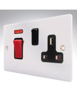 Hamilton 8745SS1BC-B Polished Chrome 45A Cooker Switch + Neon + Socket