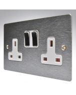 Hamilton 84SS2SS-W Stainless Steel 13a Double Socket