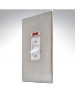 MK K24336BSSW Aspect Brushed Steel 2 Gang Switch 45amp