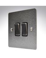 Hamilton 84R22SS-B Stainless Steel 10a 2 Gang Light Switch