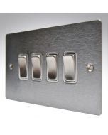 Hamilton 84R24SS-W Stainless Steel 10a 4 Gang Light Switch