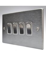 Hamilton 74R24SS-W Stainless Steel 4 Gang Light Switch