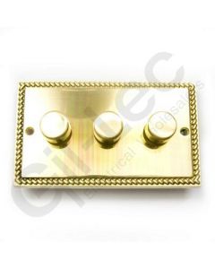Polished Brass Dimmer Switch 3 Gang 400W