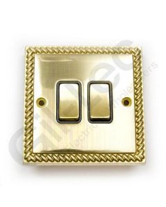 Polished Brass Switch Intermediate 2 Gang