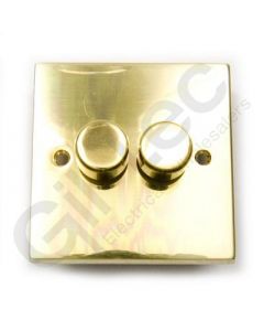 Polished Brass Dimmer Switch 2 Gang 400W