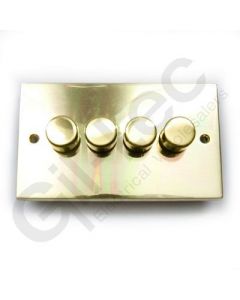 Polished Brass Dimmer Switch 4 Gang 400W