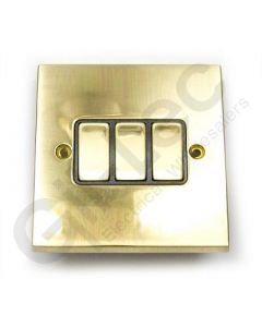 Polished Brass Switch 3 Gang 10A