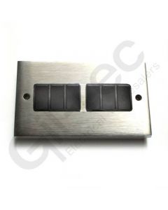 Brushed Chrome Light Switch 6 Gang 10A