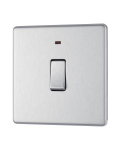 BG FBS31 Screwless Flat Plate Stainless Steel Single Switch 20A with Neon