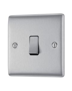 BG NBS12 Stainless Steel Single Switch 10A 2 Way