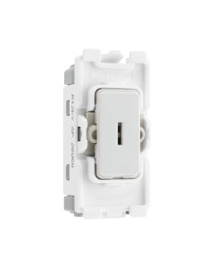 BG R12EL 2 Way 20A Single Pole Grid Secret Key Switch White EMG LTG TEST Module