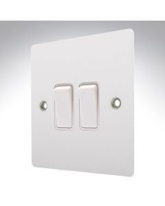 Hamilton 80R22WH-W Gloss White 10A 2 Gang Light Switch