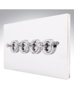 Sheer CFX Chrome 10a Dolly Switch 4 Gang 2 Way