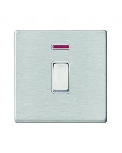 Hamilton Hartland G2 Satin Stainless 20a Double Pole Switch with Neon 