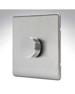 MK Aspect Brushed Steel Dimmer Switch 1 Gang