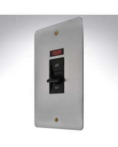 MK Edge Brushed Steel Switch 45amp Vertical
