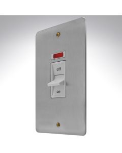 MK Edge Brushed Steel Switch 45amp Vertical