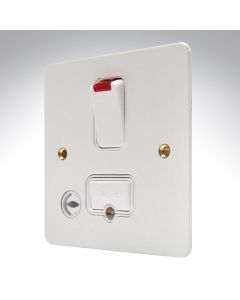 MK K14971WHIW Edge White Metal Spur Switched + Neon + Outlet