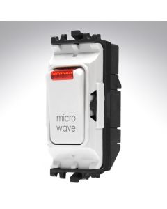 MK K4896NMWWHI Grid Switch + Neon Double Pole 20A Microwave