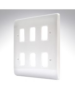MK Grid 6 Module White Plastic Frontplate