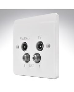 MK K3554DABWHI TV - FM/DAB - SATx2 Quadplexer Socket