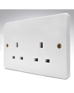 MK K781WHI Unswitched Double Socket