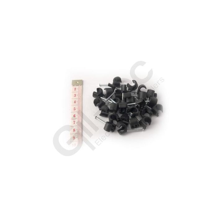 Cable Clip Round 7-10mm Black - Box of 100