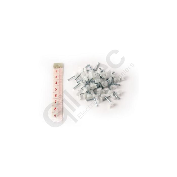 Cable Clip Flat 2x4mm Clear - Box of 100