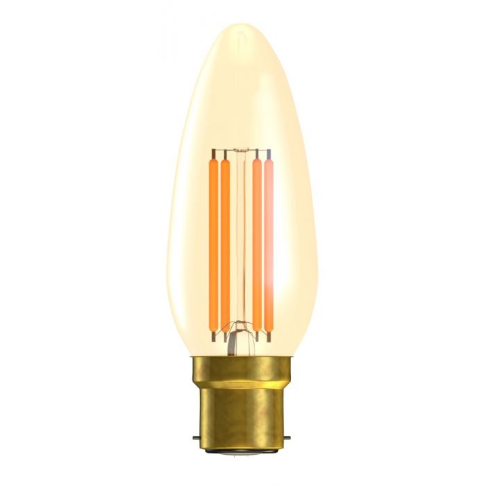 BELL 60811 3.3W LED Vintage Candle Bulb Dimmable - BC, Amber, 2000K