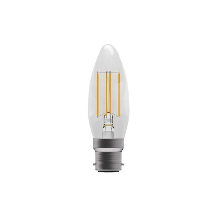 BELL 60717 3.3W LED Dimmable Filament Candle Bulb - BC, Clear, 2700K