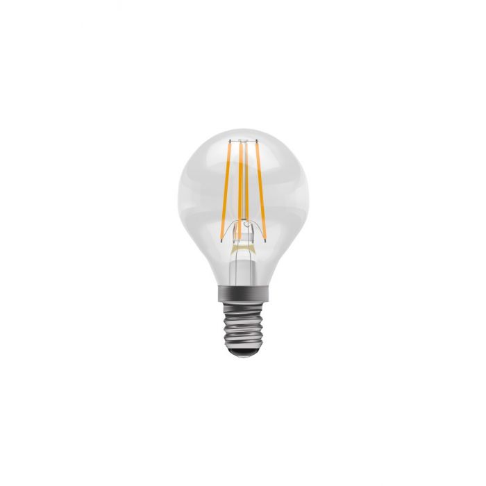 BELL 60742 3.3W LED Dimmable Filament Round Bulb- SES, Clear, 2700K