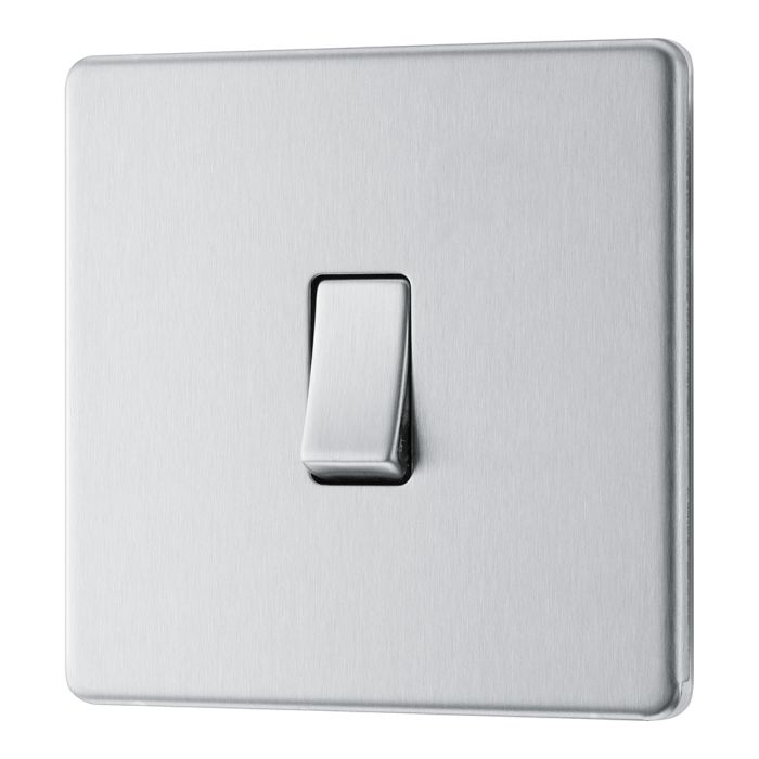 BG FBS12 Screwless Flat Plate Stainless Steel Single Switch 10A 2 Way