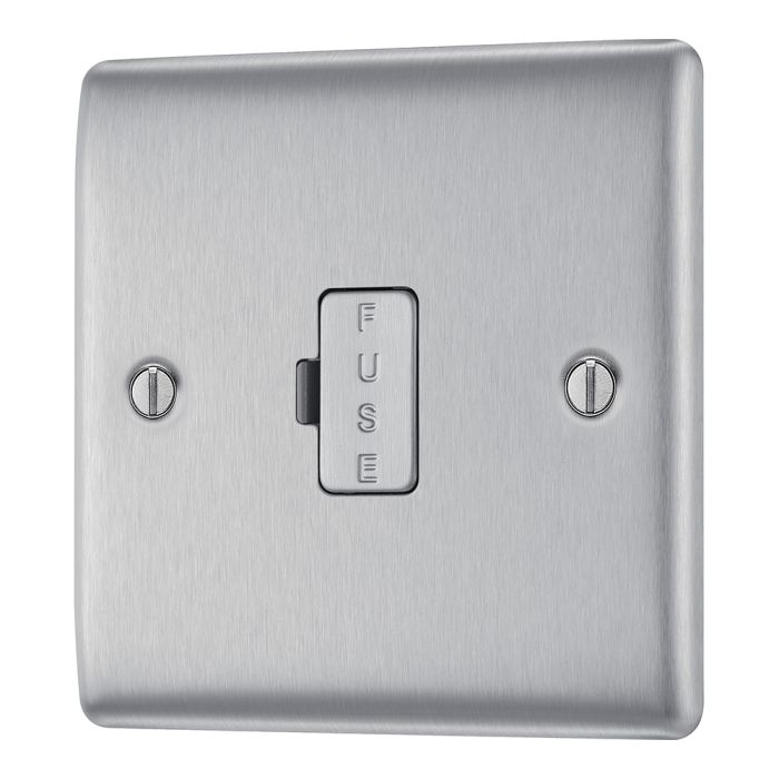 BG NBS54 Stainless Steel Unswitched 13A Fused Connection Unit