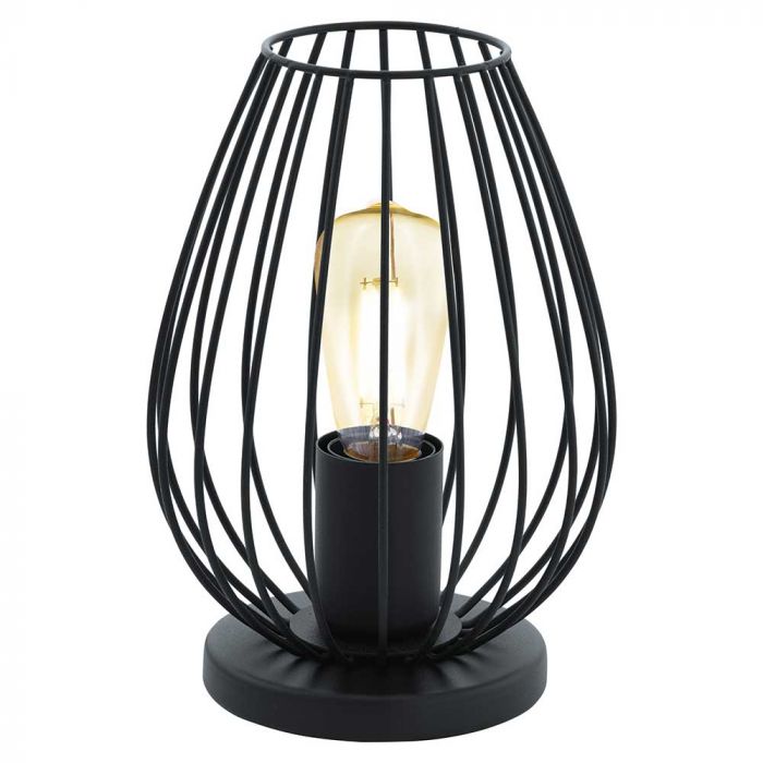 Vintage Wire Cage Table Lamp Black Newtown Eglo 49481