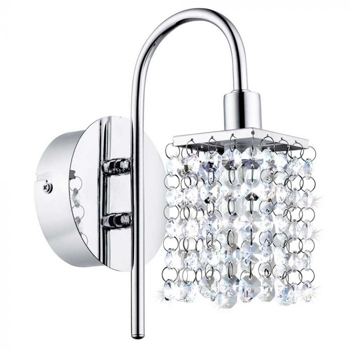 Eglo 94879 Almonte Decorative Crystal and Chrome Bathroom Wall Light