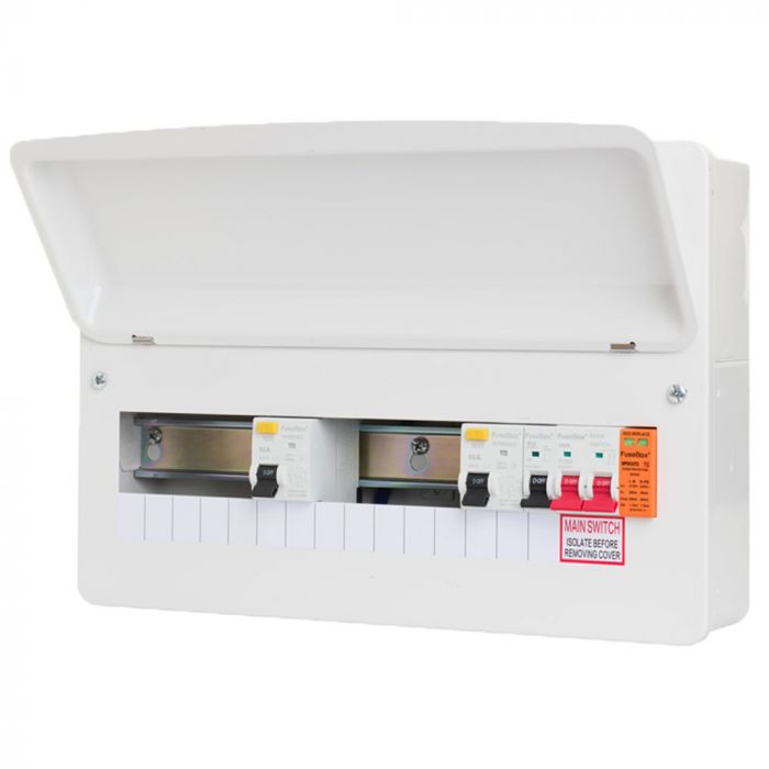 FuseBox F2010DX100 10 Way Dual RCD Consumer Unit with Surge Protection