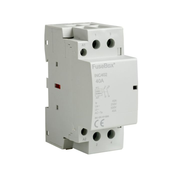 FuseBox INC402 40A 4P N/O 230V Contactor 2 Module