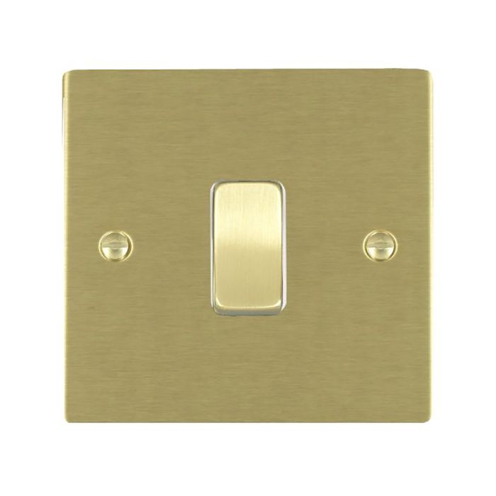 Hamilton 82R21SB-W Satin Brass 10A single 2 way light switch