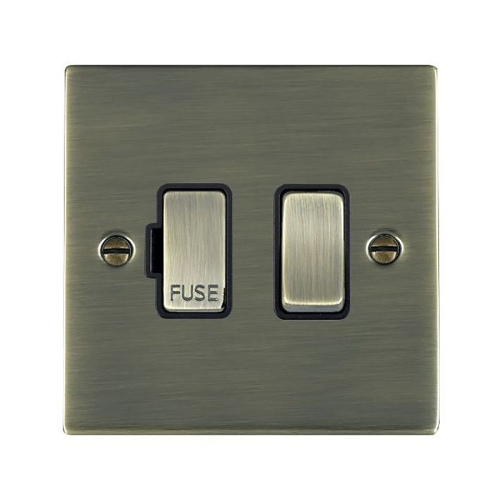 Hamilton 89SPAB-B Antique Brass 13A switched fused spur