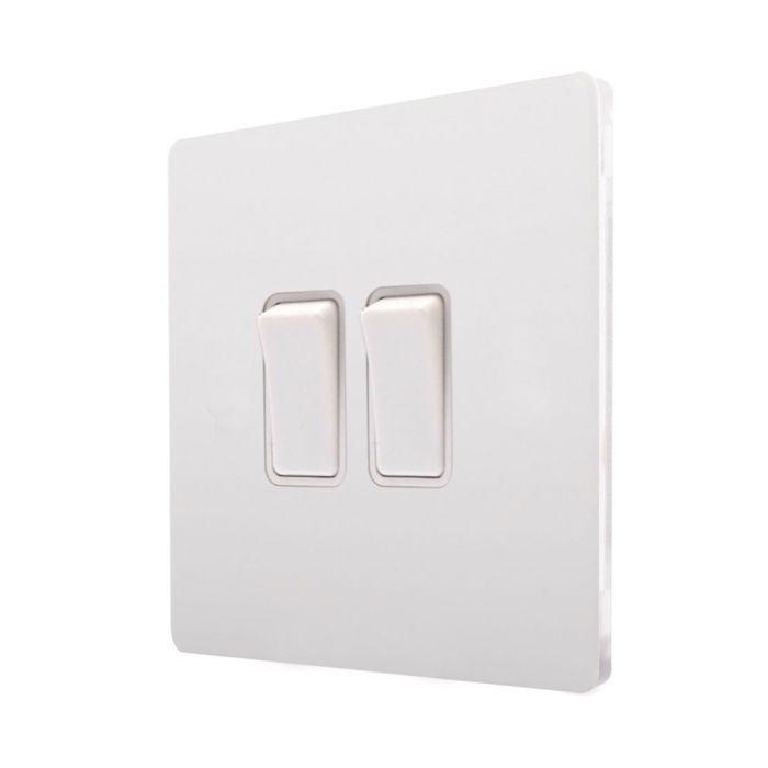 Hamilton 8WPCR22WH-W CFX Primed White 10A double 2 way light switch