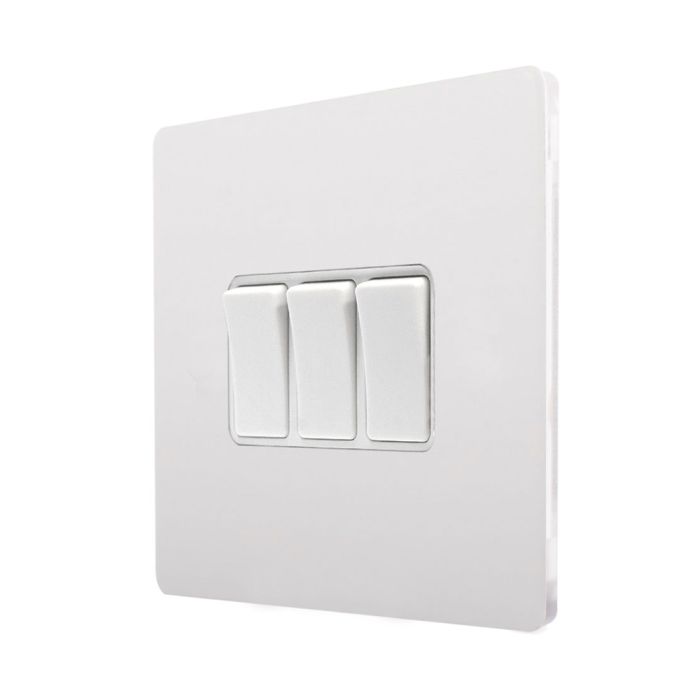 Hamilton 8WPCR23WH-W CFX Primed White 10A triple 2 way light switch