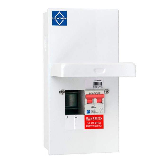 Lewden 2 Way RCBO Consumer Unit with Round Knockouts