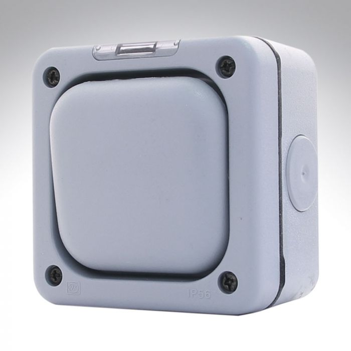MK 56400GRY 1 Gang 1 Way Outdoor Switch SP + Neon 10A