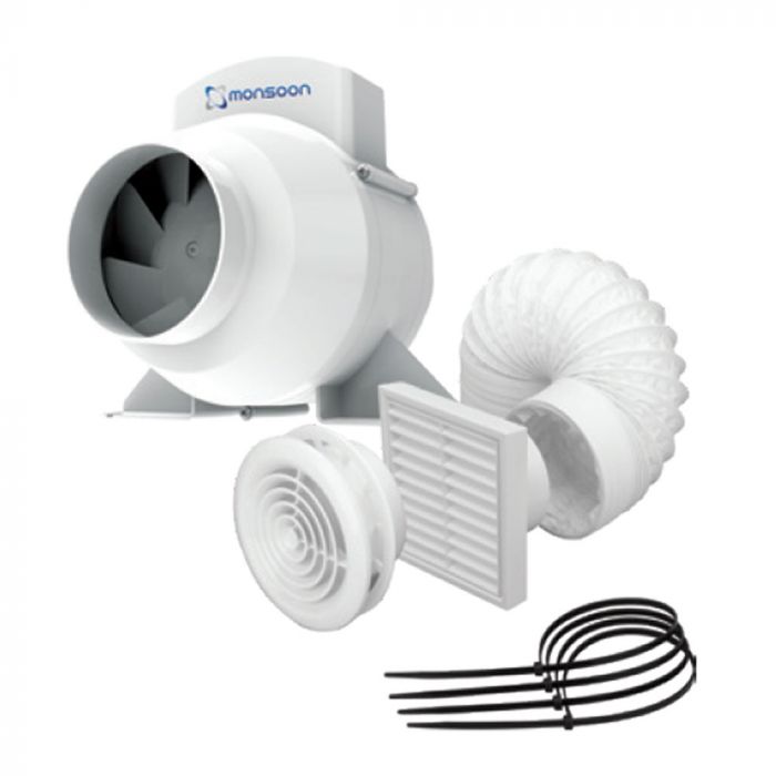 Monsoon UMD 4 Inch Inline Fan Kit with Timer